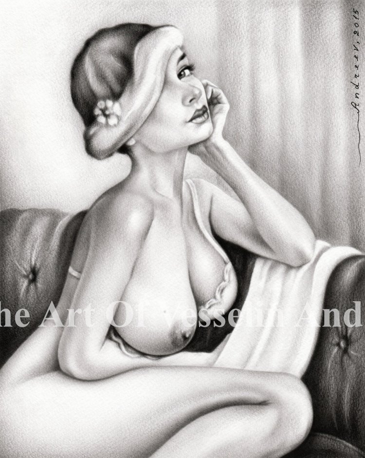Drawings with a pencil of tineejers nude