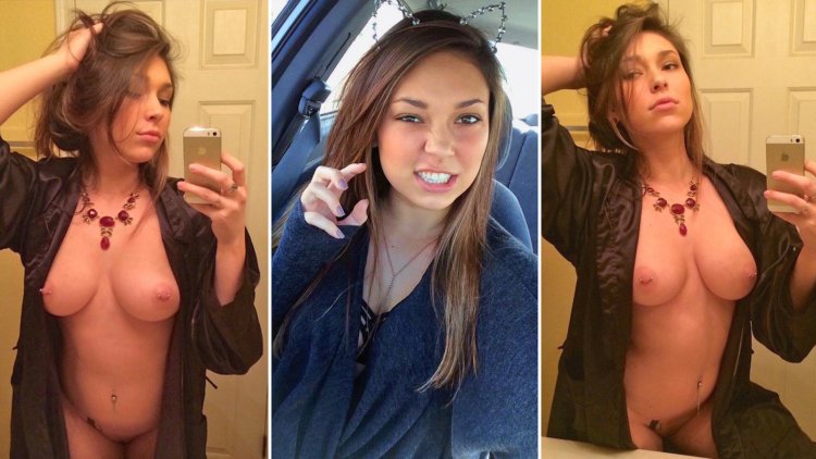 Dressed and without clothing selfie