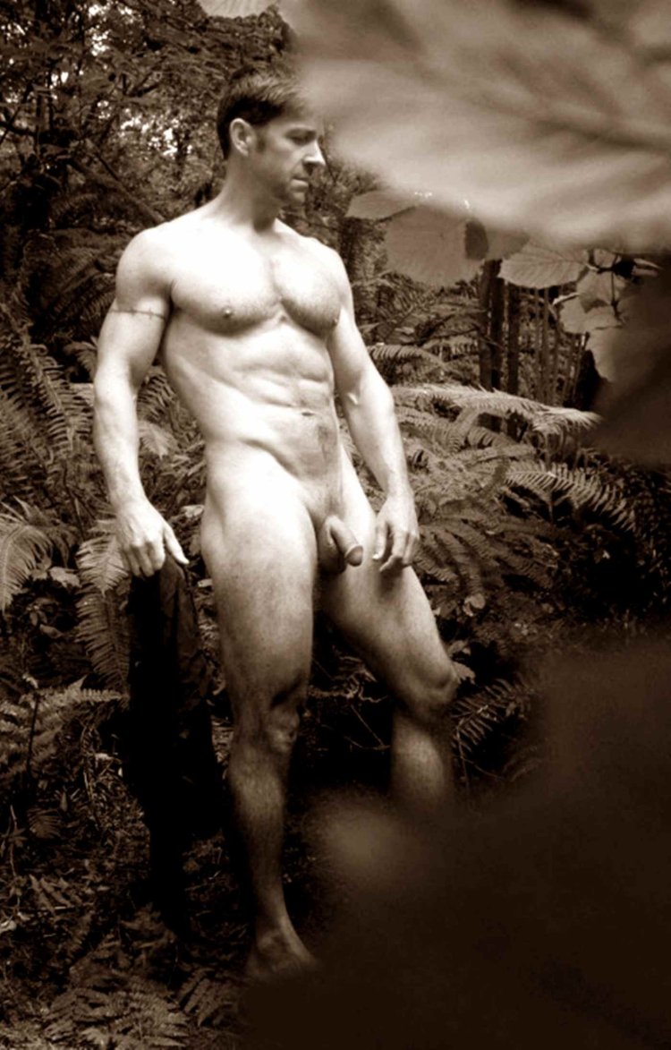 Bearded men naked Stripped Nude in Woods Hiking Naked