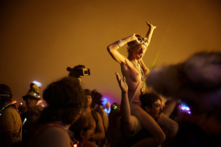 Naked women at the festival