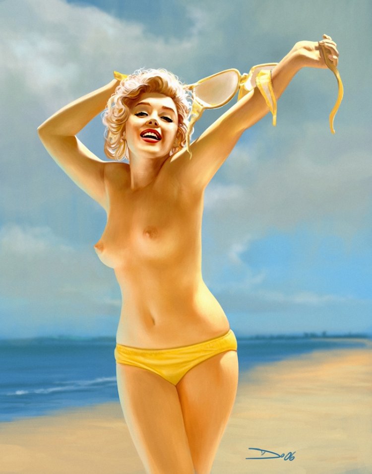 Naked girls in the style of pin-up