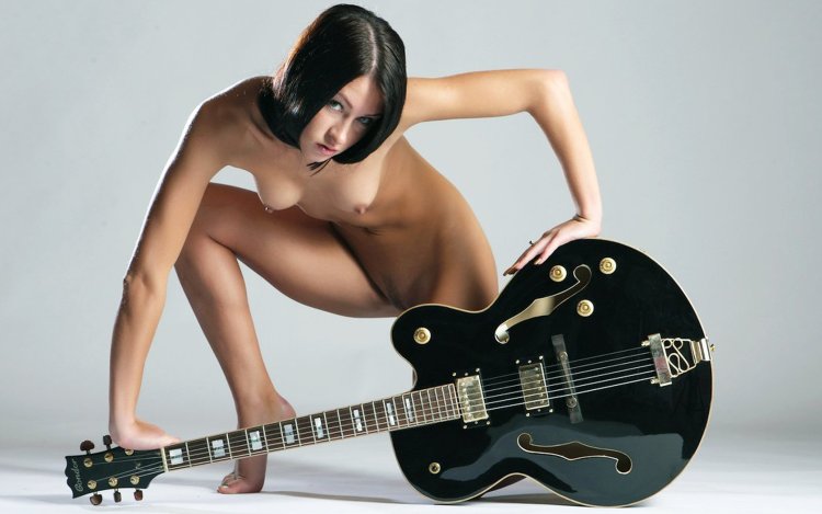 Naked blondes with guitars