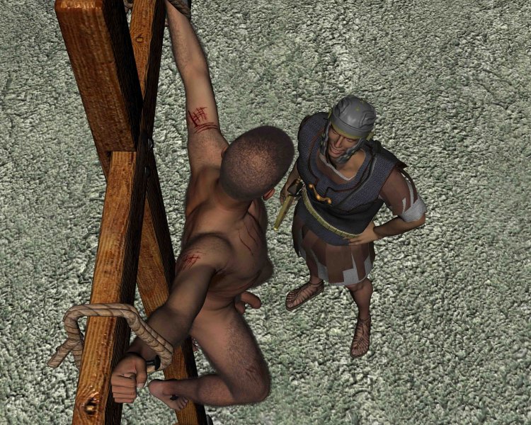 Naga woman crucified on the cross