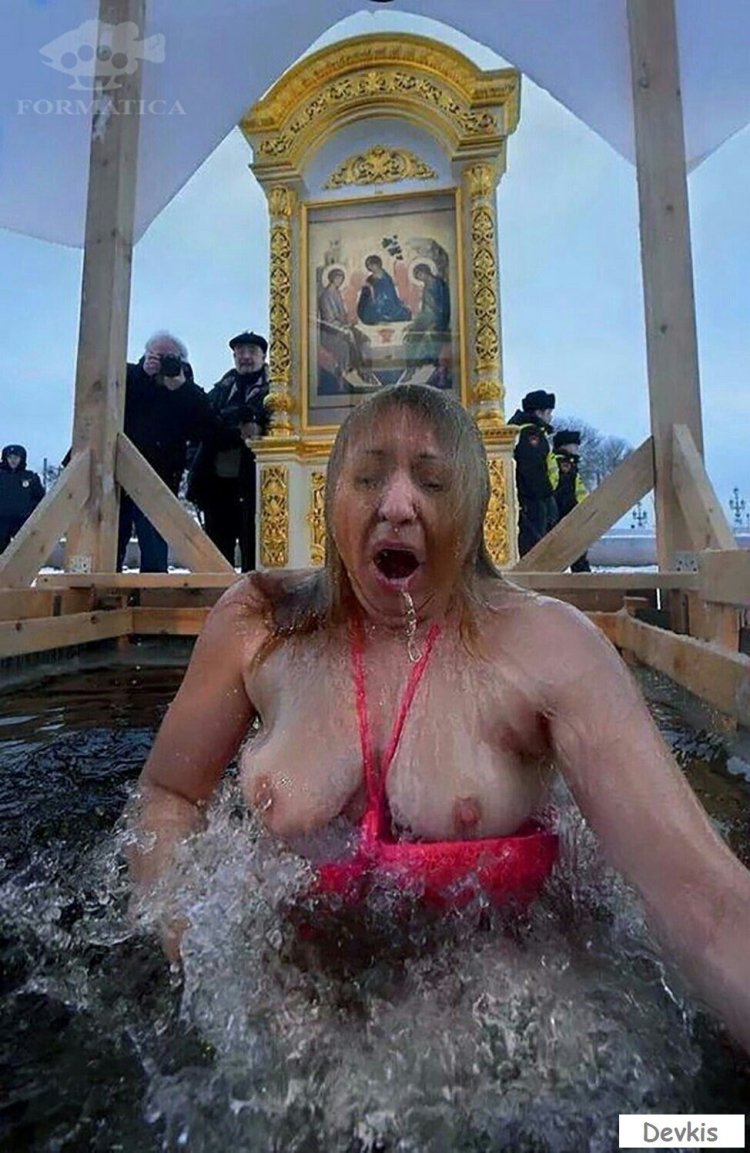 Naked women bathe for baptism