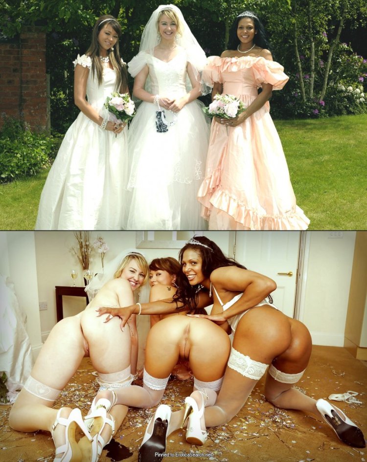 Bride's girlfriends without panties