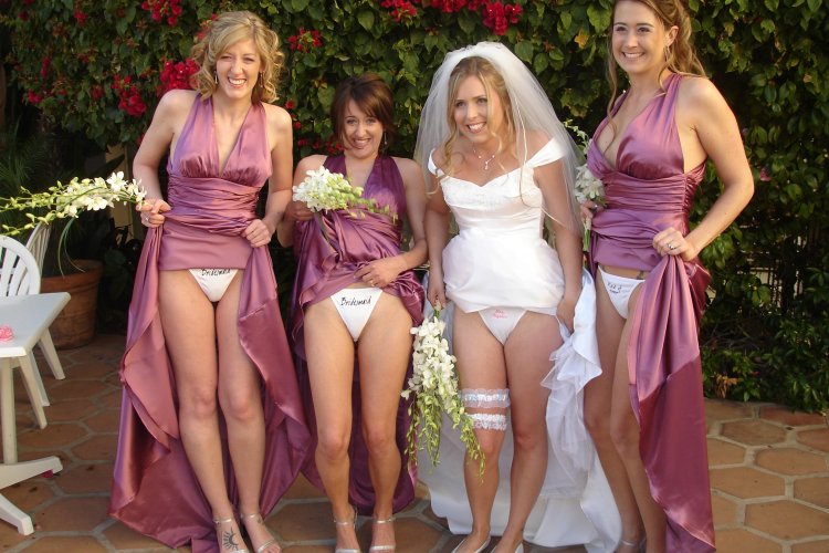 The bride’s friend undressed