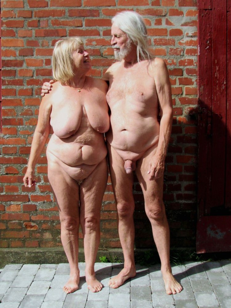 Naked elderly women on the beach