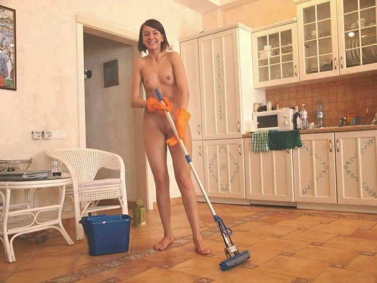 Nice juicy women walk naked at home