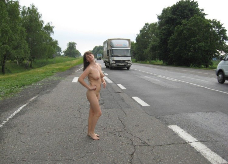 Naked women on the road private