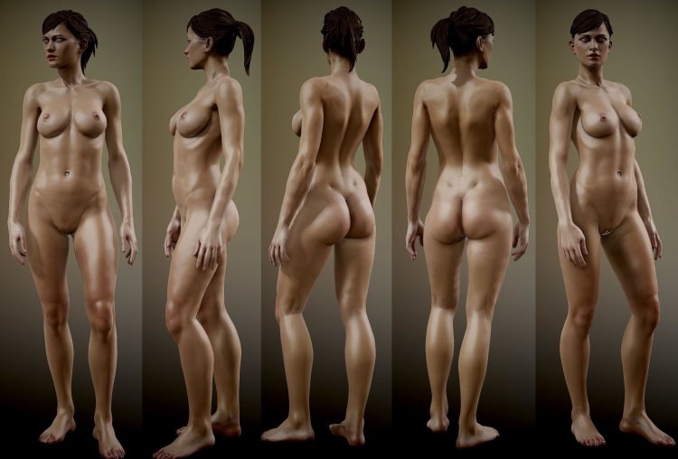 Women's naked body from all sides