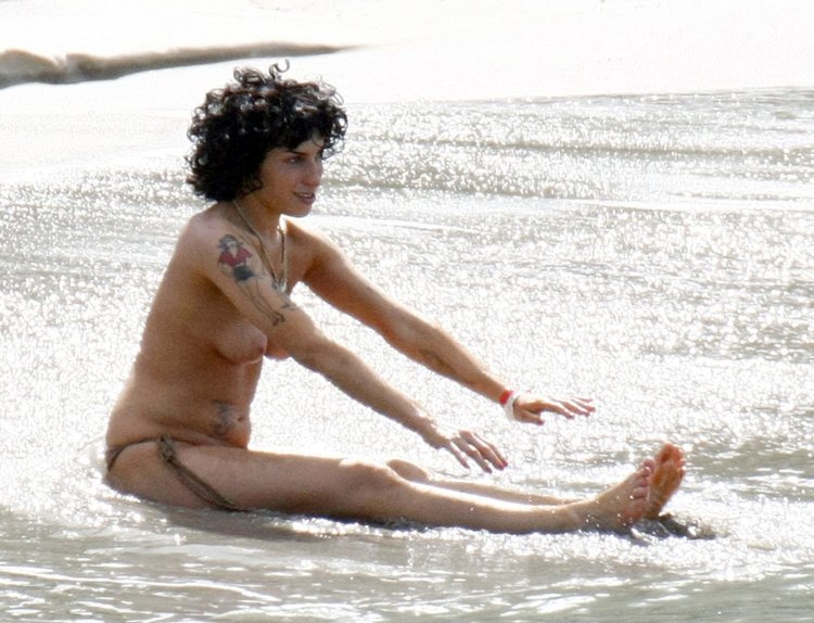 Amy Winehouse in a swimsuit