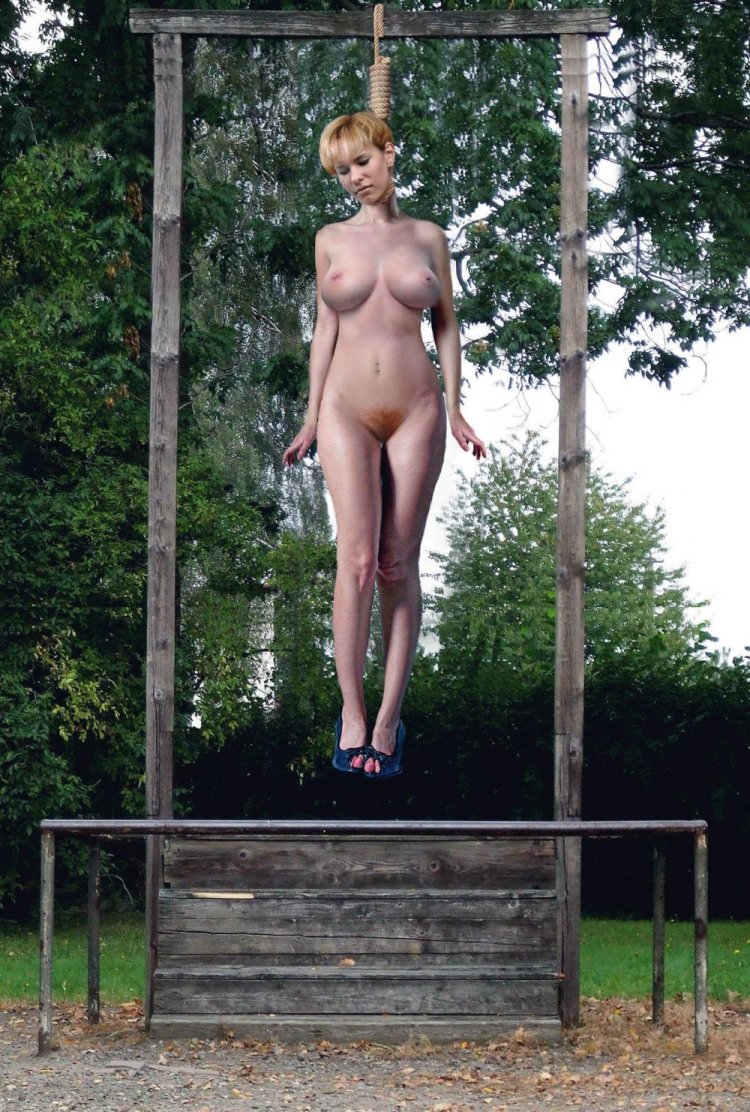 Beautiful naked woman on a gallows