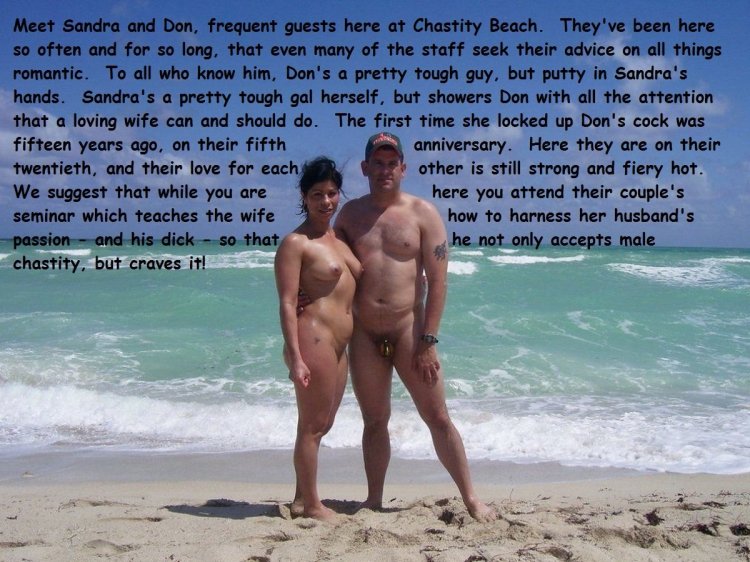 Naked married couple on the beach