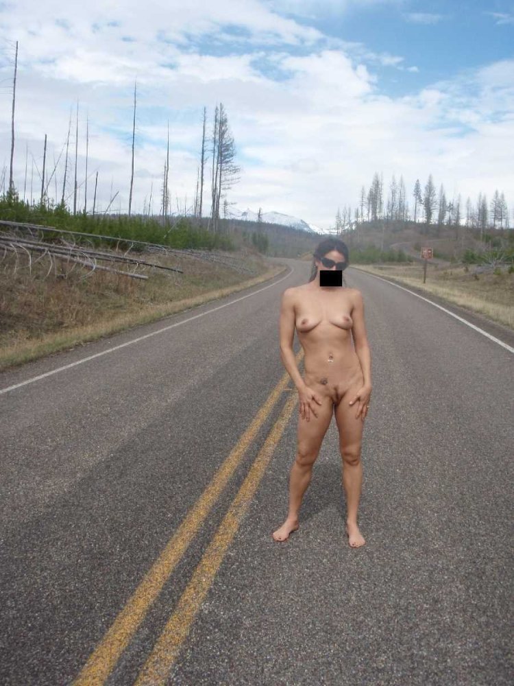 Naked women in the parking lot