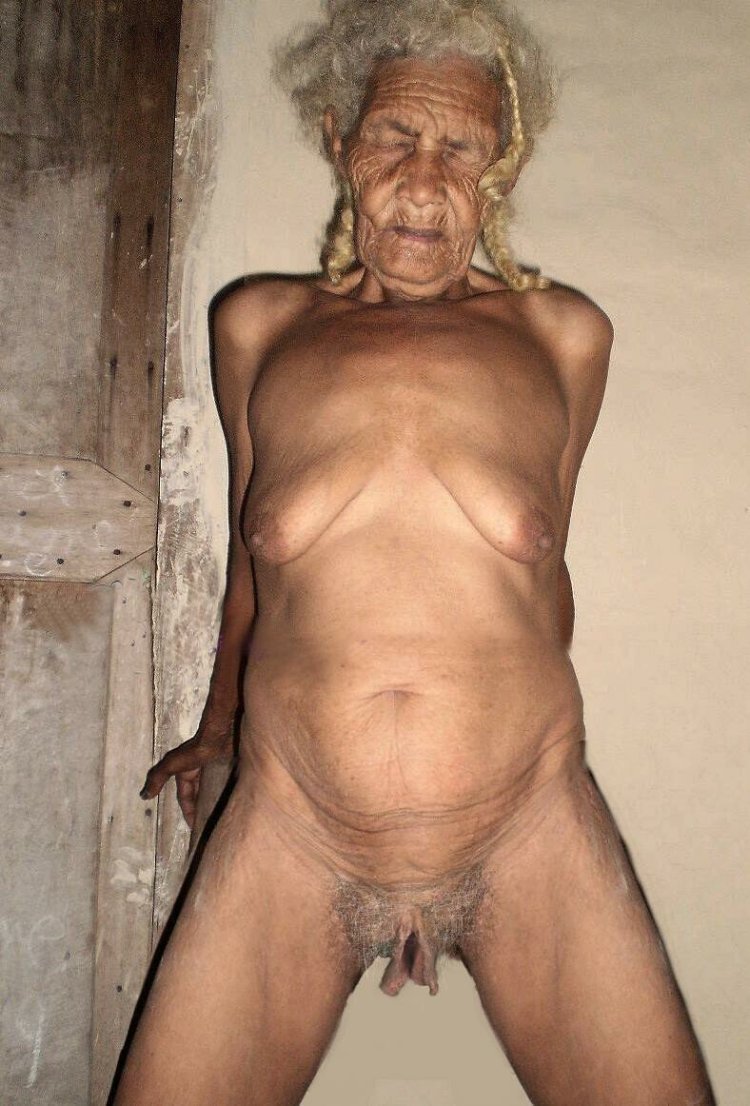 Naked old women in the village