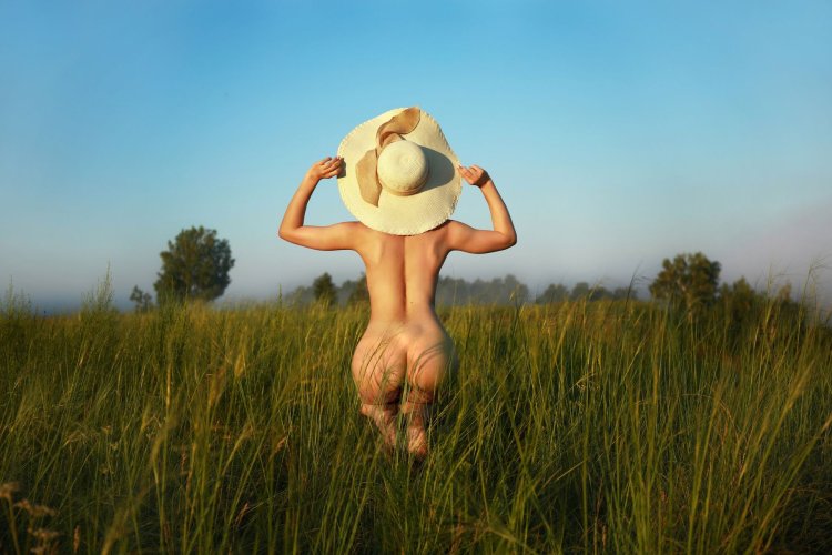 Beautiful breasts in nature