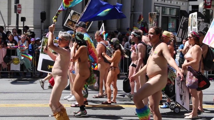 Women's parade of nudity