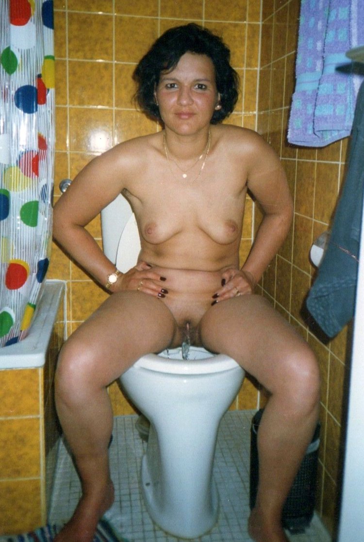 Naked woman in men's toilet
