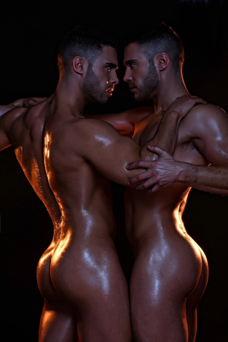 Guy and girl in the style of nude