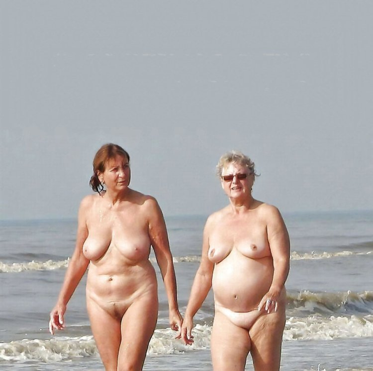 Elderly newly on the beach
