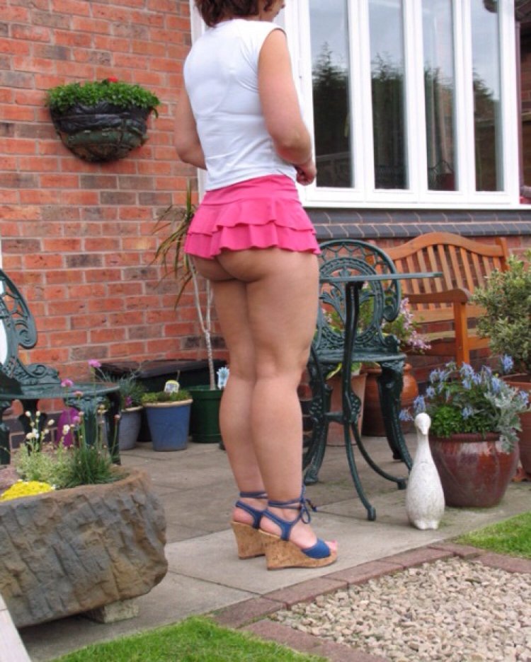 BBW panties under the Outdoor dress