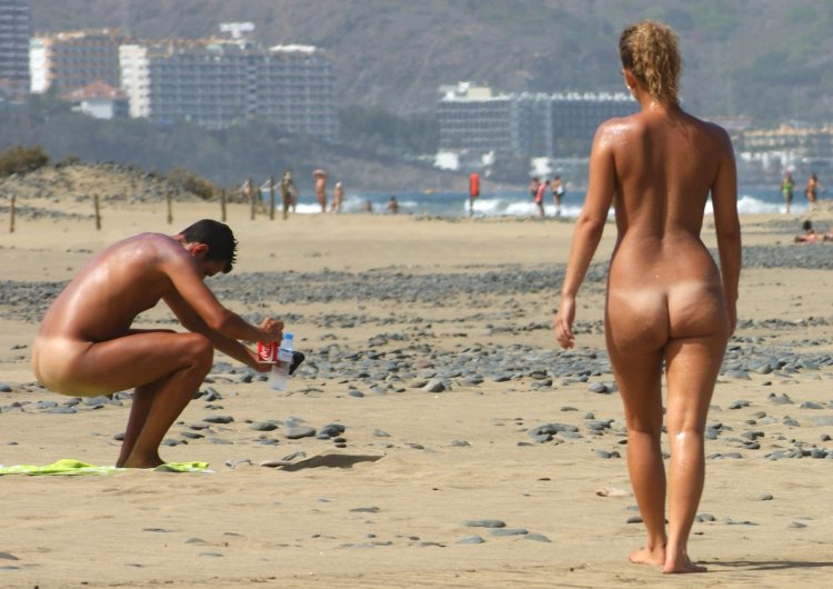Naked women on the beach Barcelona