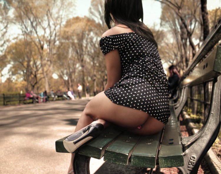 Girl with a plug on the street