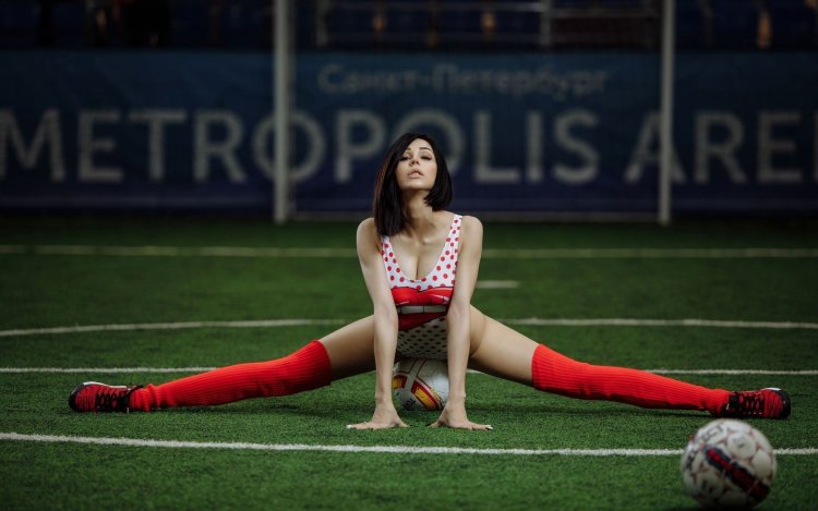 Sports girls stretching