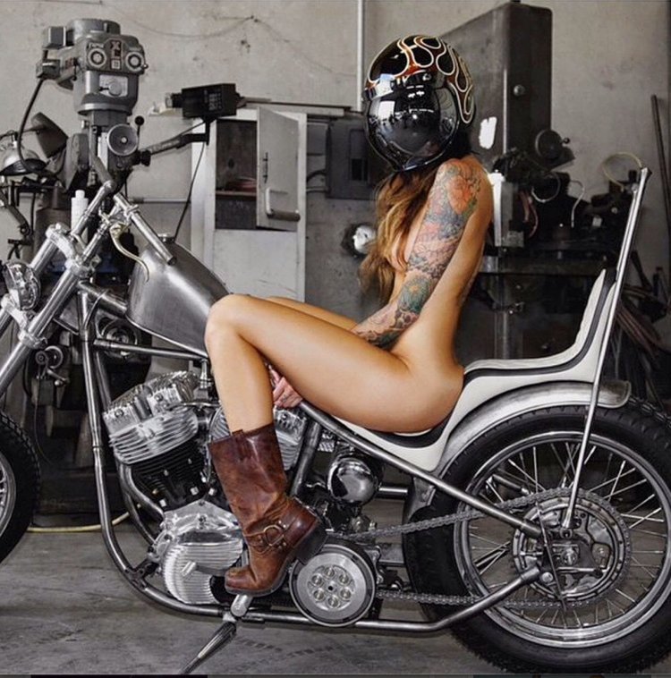 Naked women motorcyclists