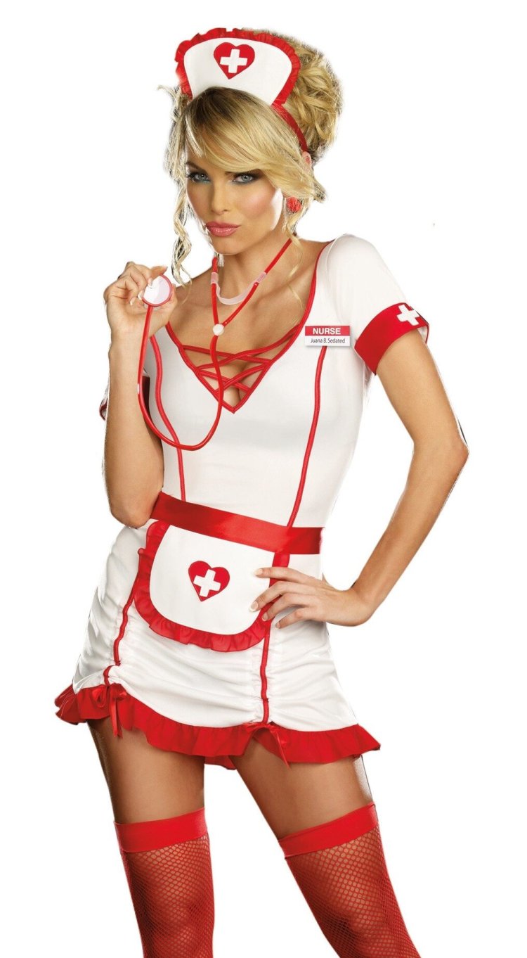 Latex costume of a nurse