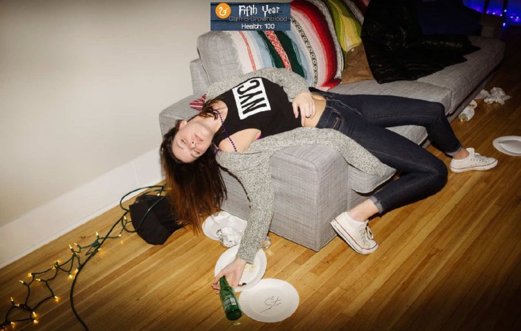 Girls drink in a bar