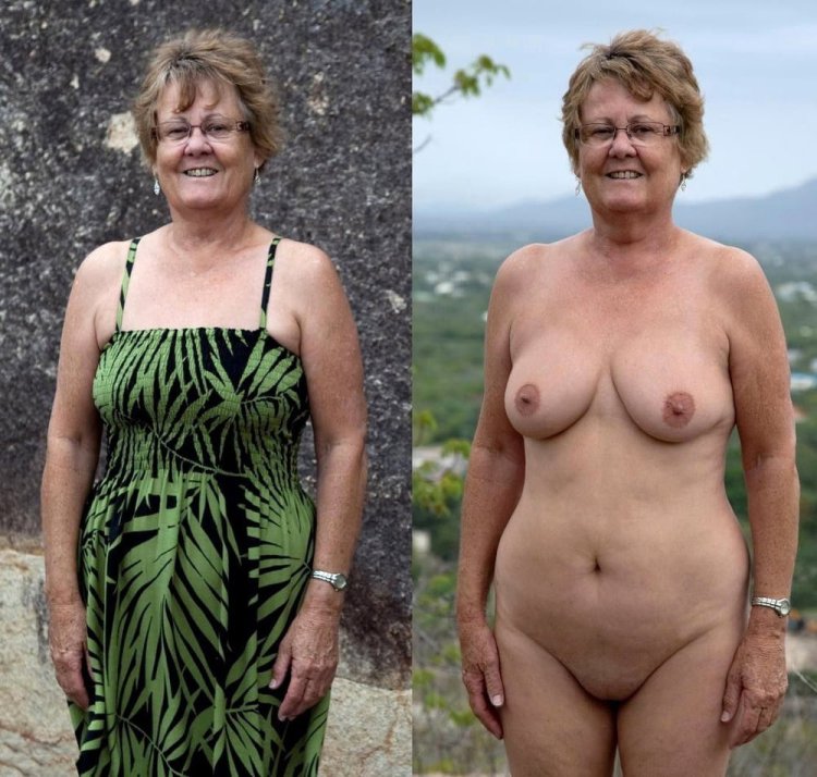 Separate naked old women