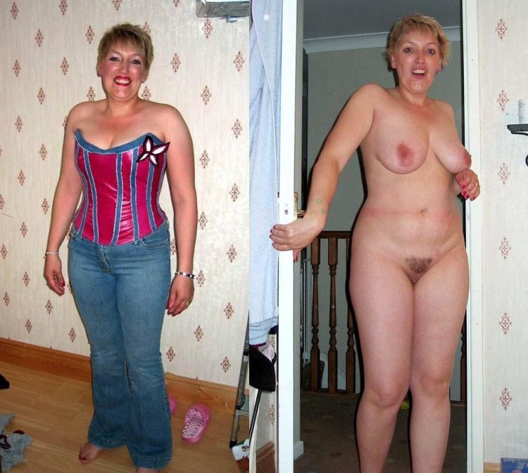 Granny Dress and Undress in clothes and without