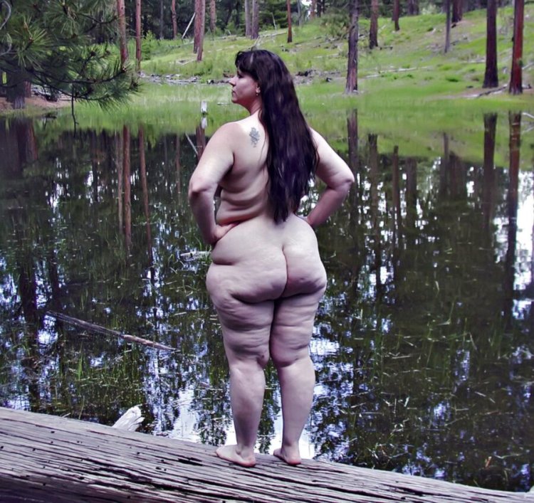 Fat cellulite ass in nature
