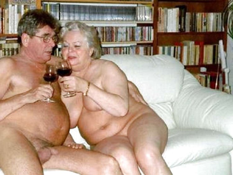 Masturbation of naked elderly married couples