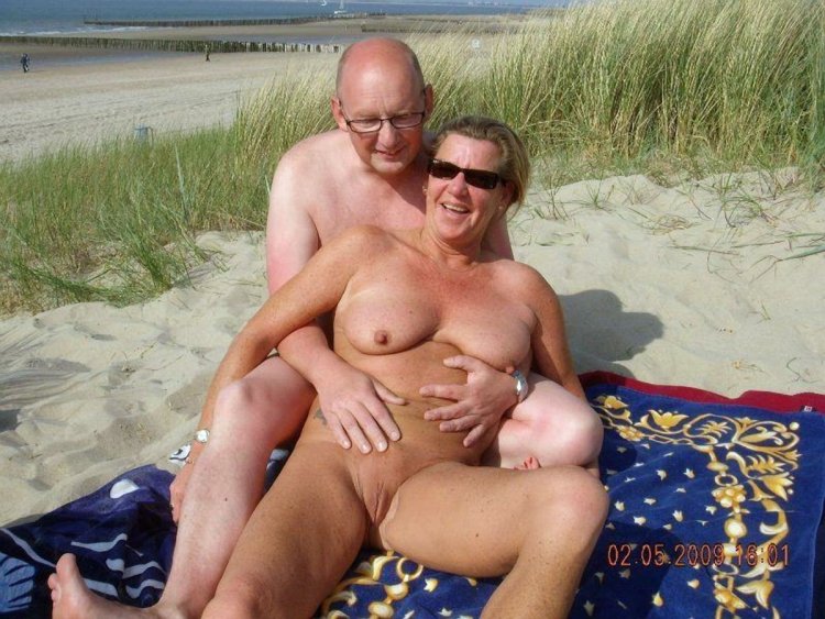 Old and sexy on the beach naked