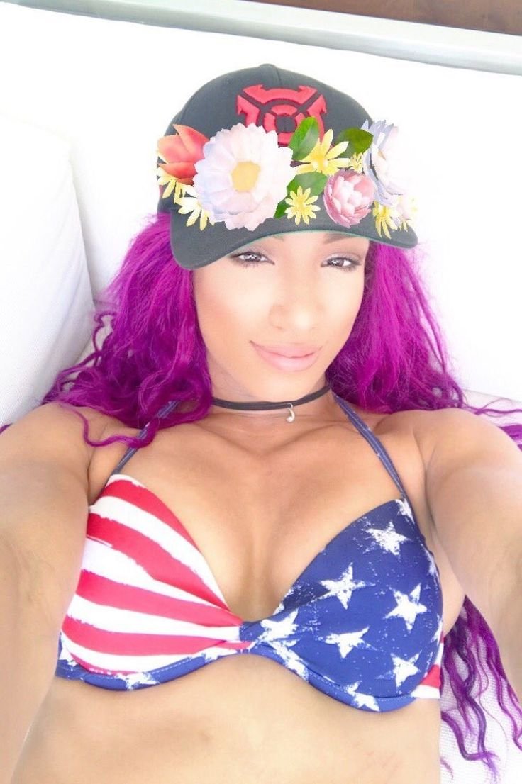 Sasha Banks in a swimsuit