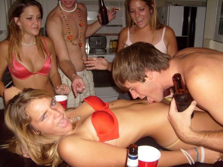 Booze with girls naked