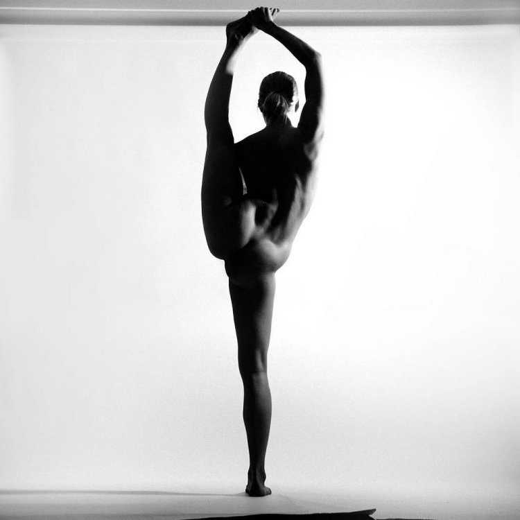 Beautiful yoga in the nude studio