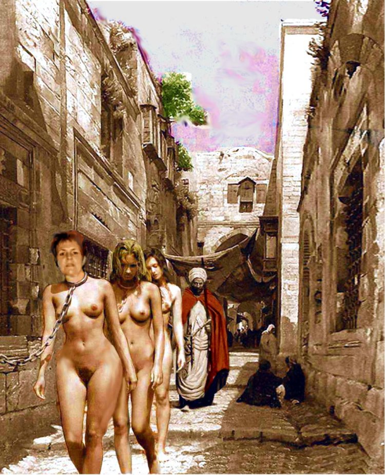 Slaves in the slave market in Rome