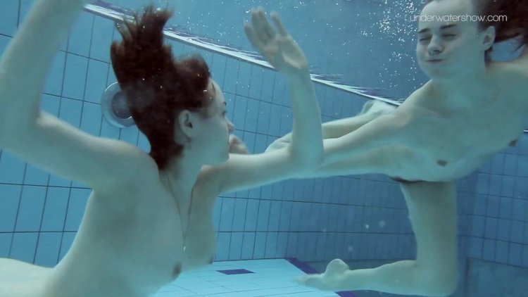 Cruel lesbian underwater