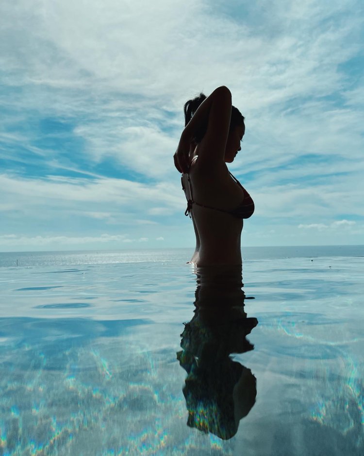 Lana Condor in a swimsuit