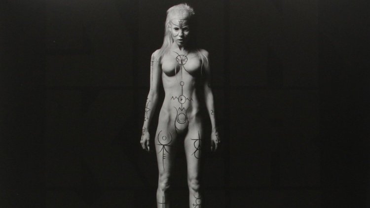 Soloist of the group Die Antwoord naked