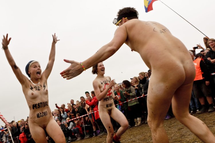 Naked women at the Fantasy Fest festival