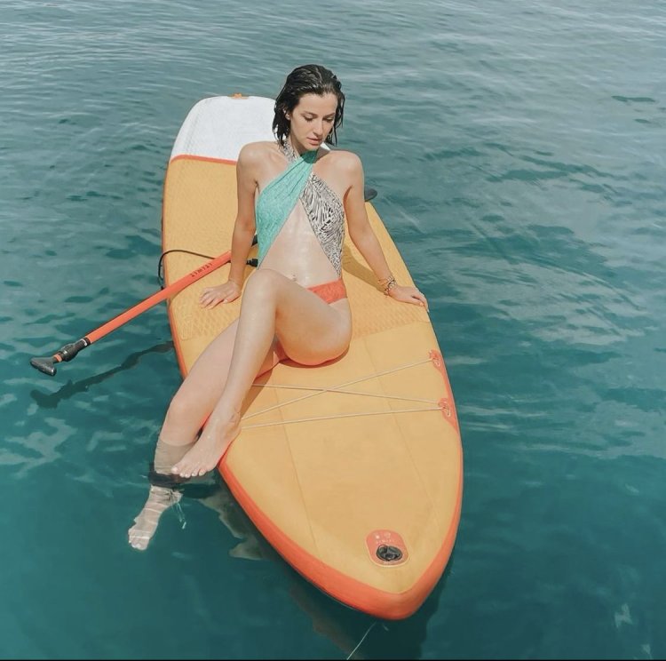 Irem Helvajioglu in a swimsuit