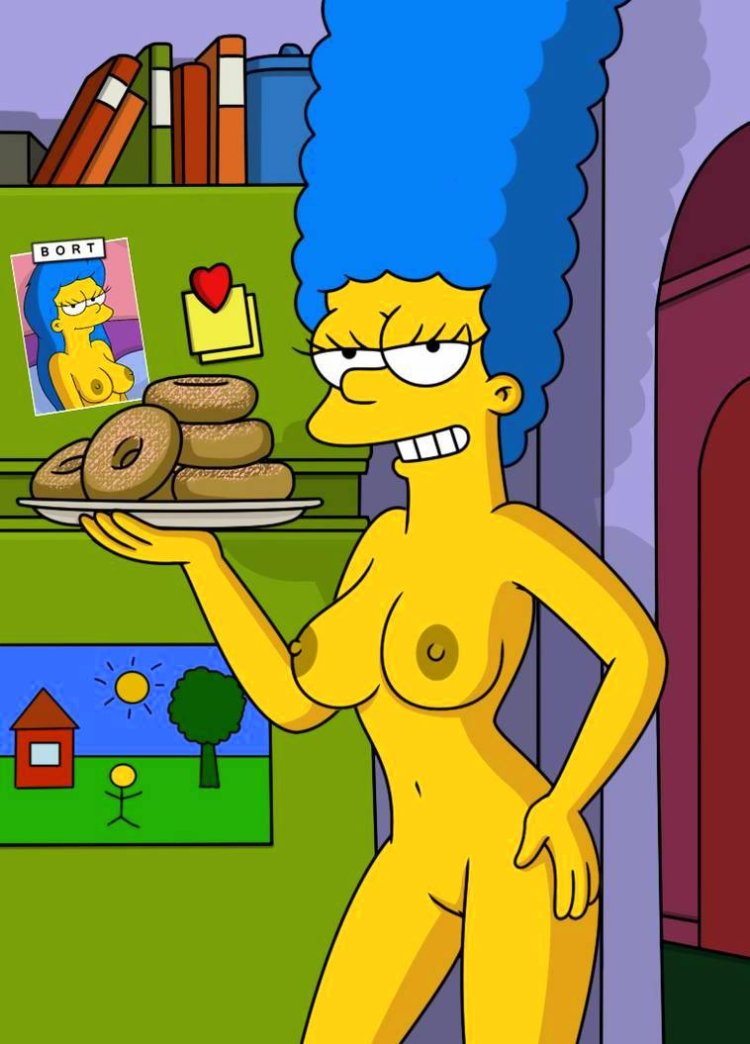 Naked Marge Simpson in the shower