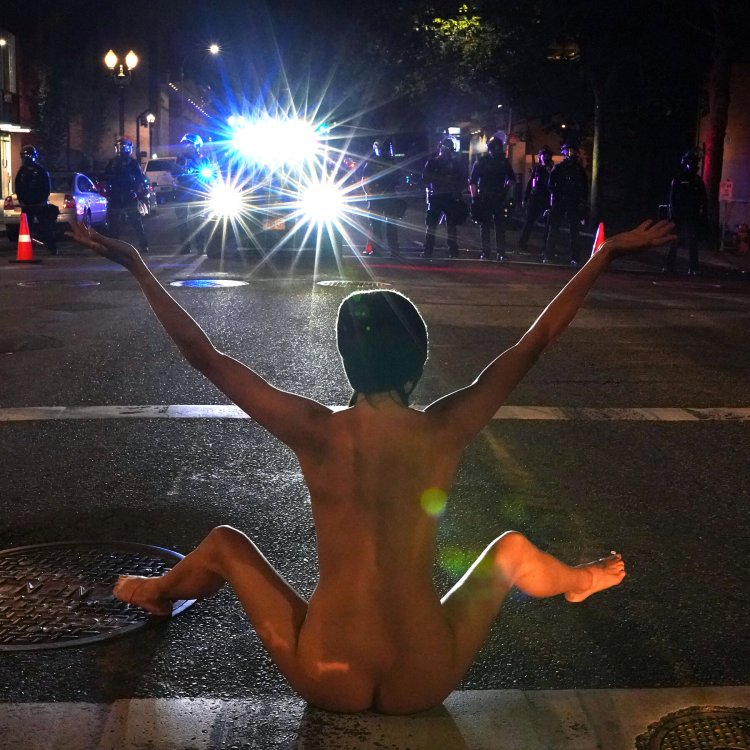 Naked demonstrate Portland