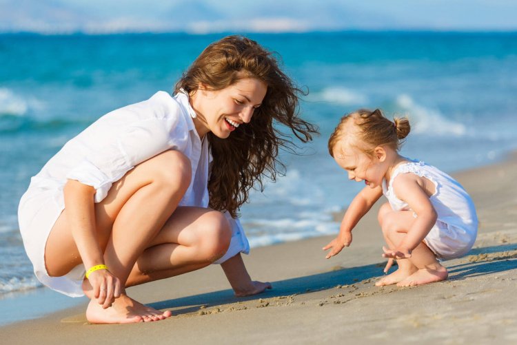 Young Russian girls on the beach