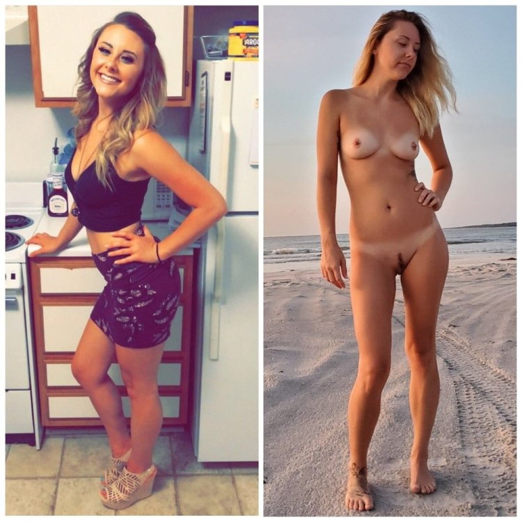 Dress undress nude in front of the mirror