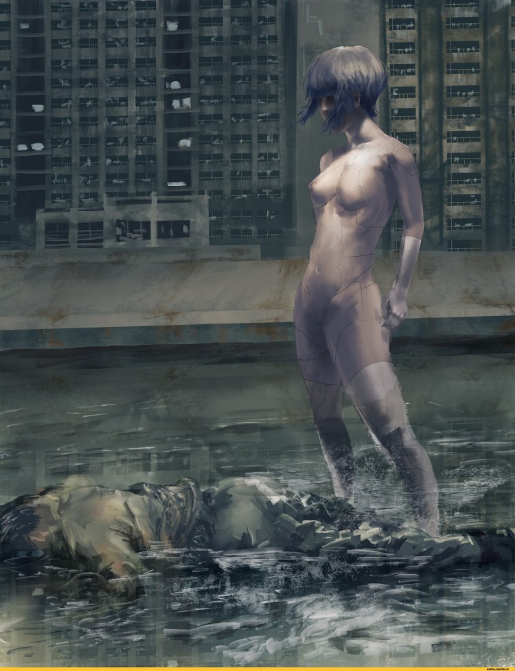 Johansson naked in the film Ghost in armor